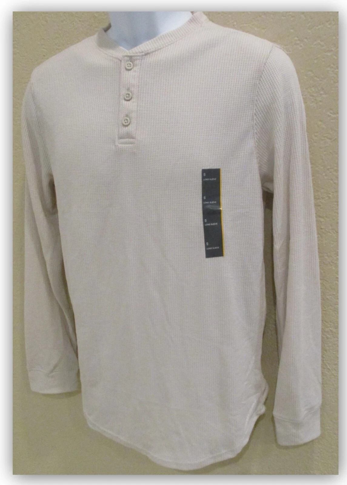 Mens Waffle-Knit long Sleeve 3 BUTTON Henley Shirts – ALL IN MOTION S M L XL XXL