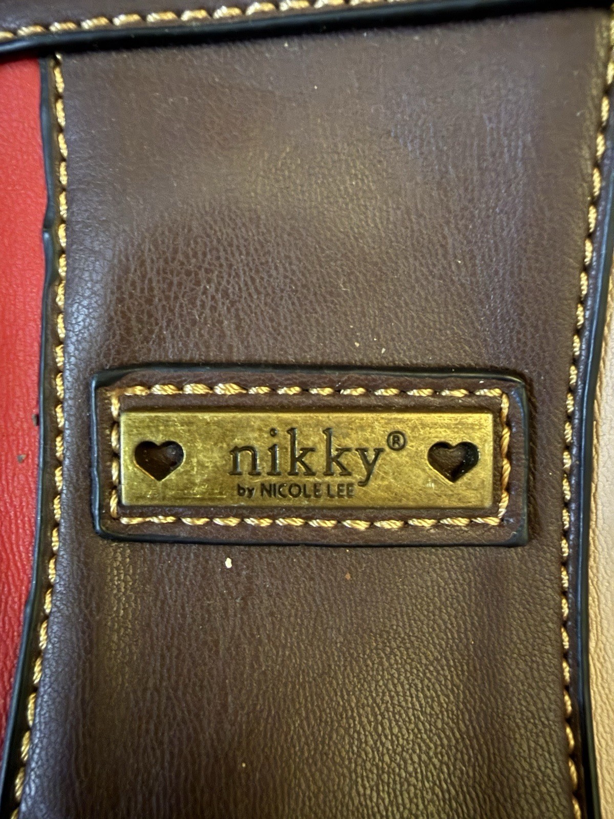 Nikky by Nicole Lee Striped Tote Multicolor, Zip, Detachable Strap, Gold HW