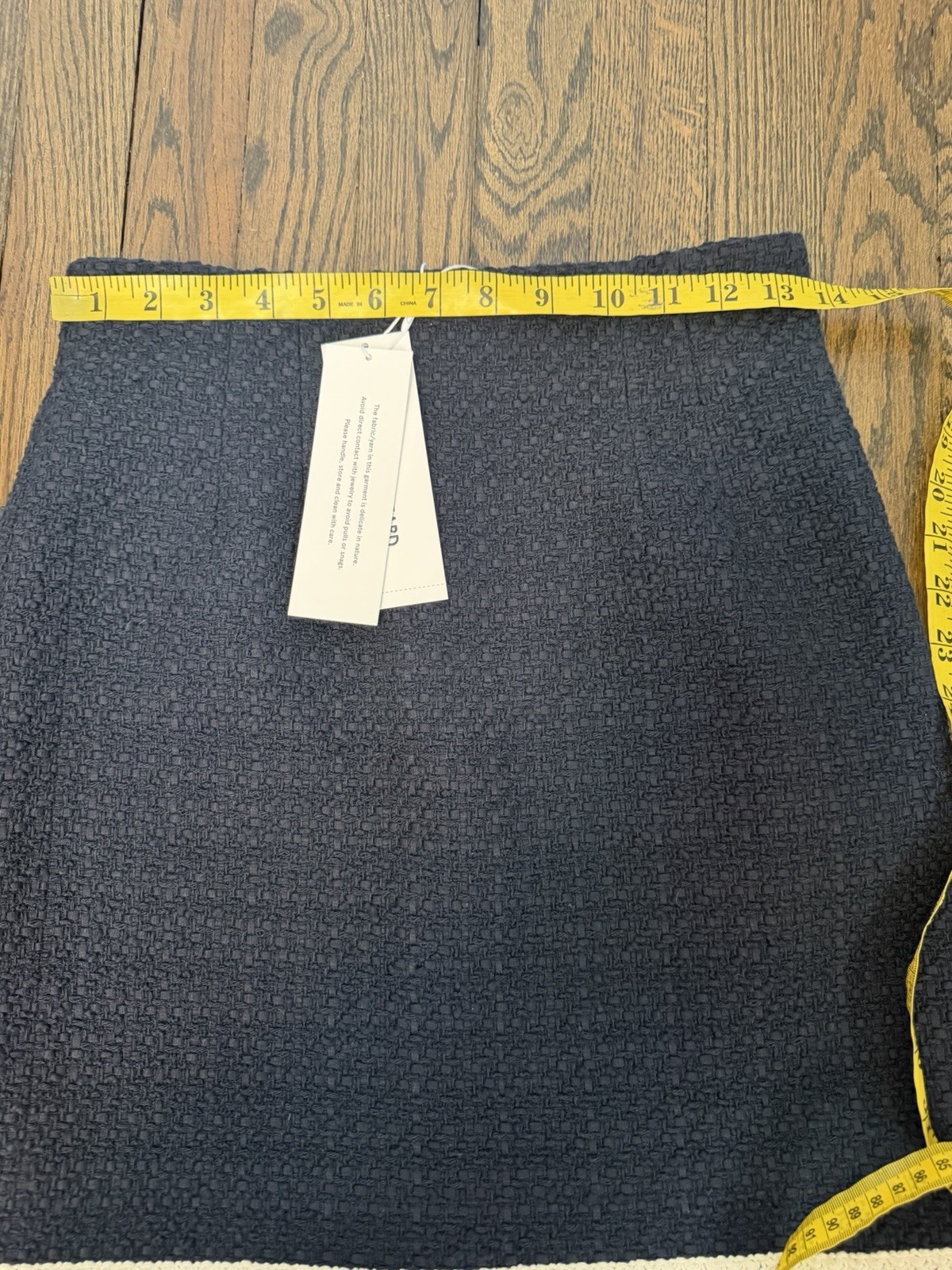 Veronica Beard Roman Mini Navy Blue Cotton Blend tweed Skirt Lined Sz 2 NWT $348