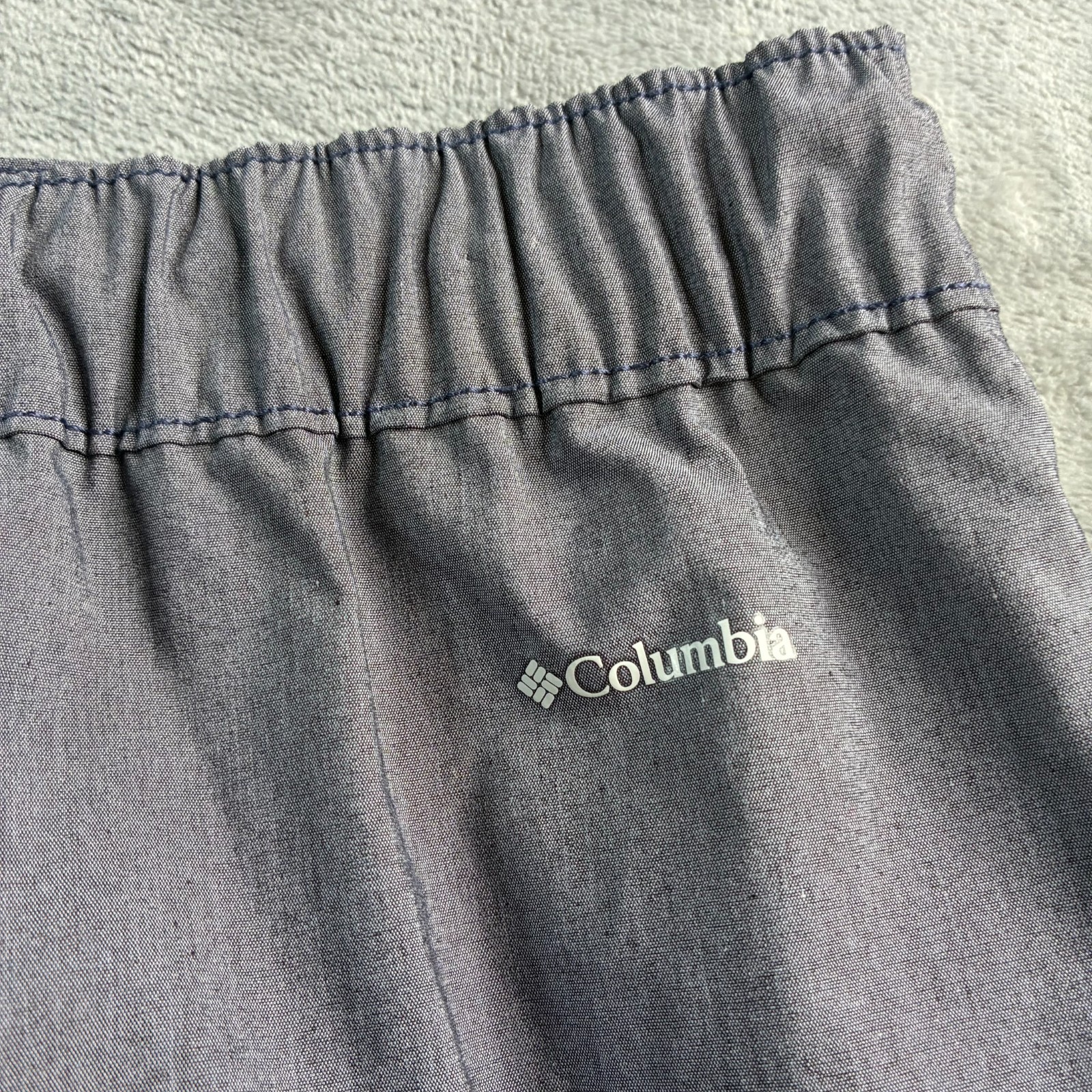 Columbia Womens Skort Blueish Gray Elastic Waist Longer Days Size 14 Omni Shield