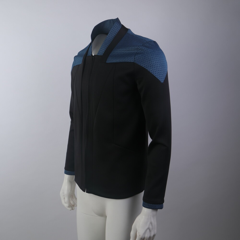 For Picard 3 Red Geordi Gold Blue Dress Uniform Starfleet Jacket Shirts Costume