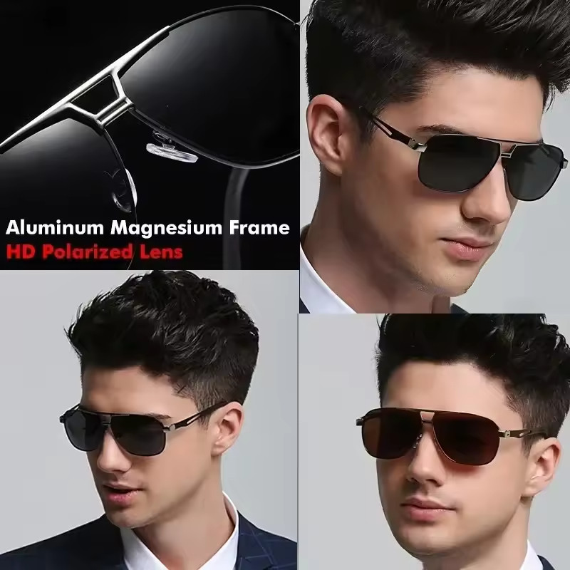 Men Polarized Photochromic Sunglasses UV400 Driving Eyewear Lightweight Metal