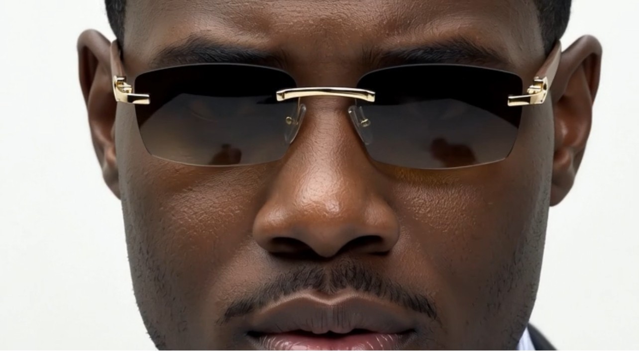 Mens Classy Style Wood Buff Retro 90s Hip Hop Rapper Gangster Rimless Sunglasses