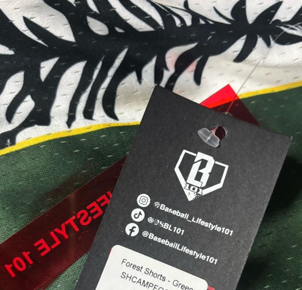 NWT $50 new BASEBALL LIFESTYLE 101 Forest Shorts Green Athletic Mens L Large 34