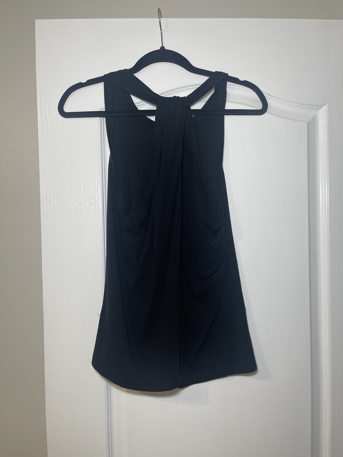 By Anthropologie Black Draped Knot Racerback Tank Top Sleeveless Size Small