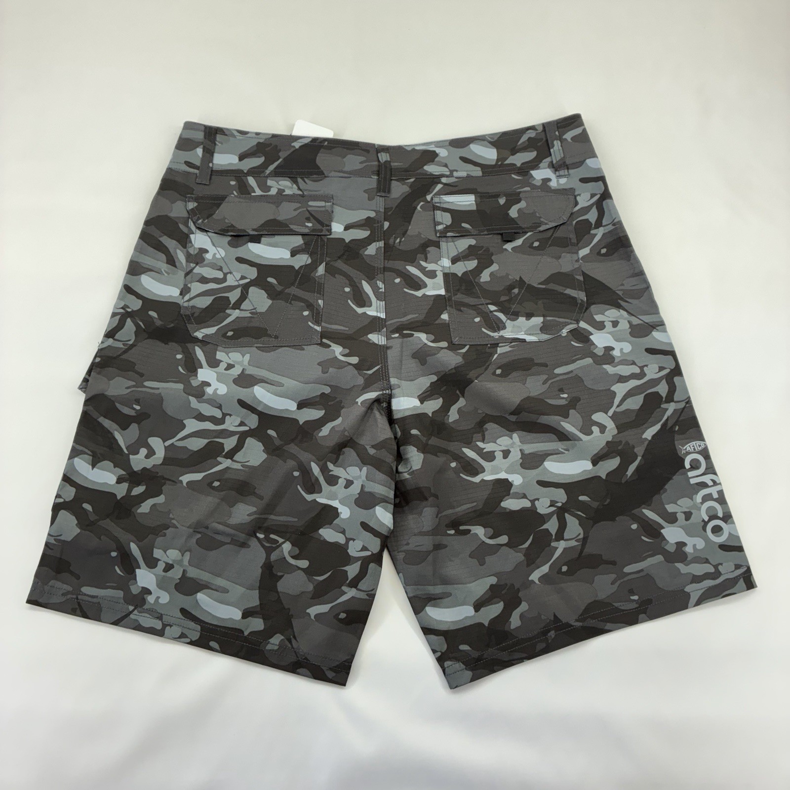 AFTCO M82 Tactical Fishing Shorts Mens 34 Black Camo 10″ NWT