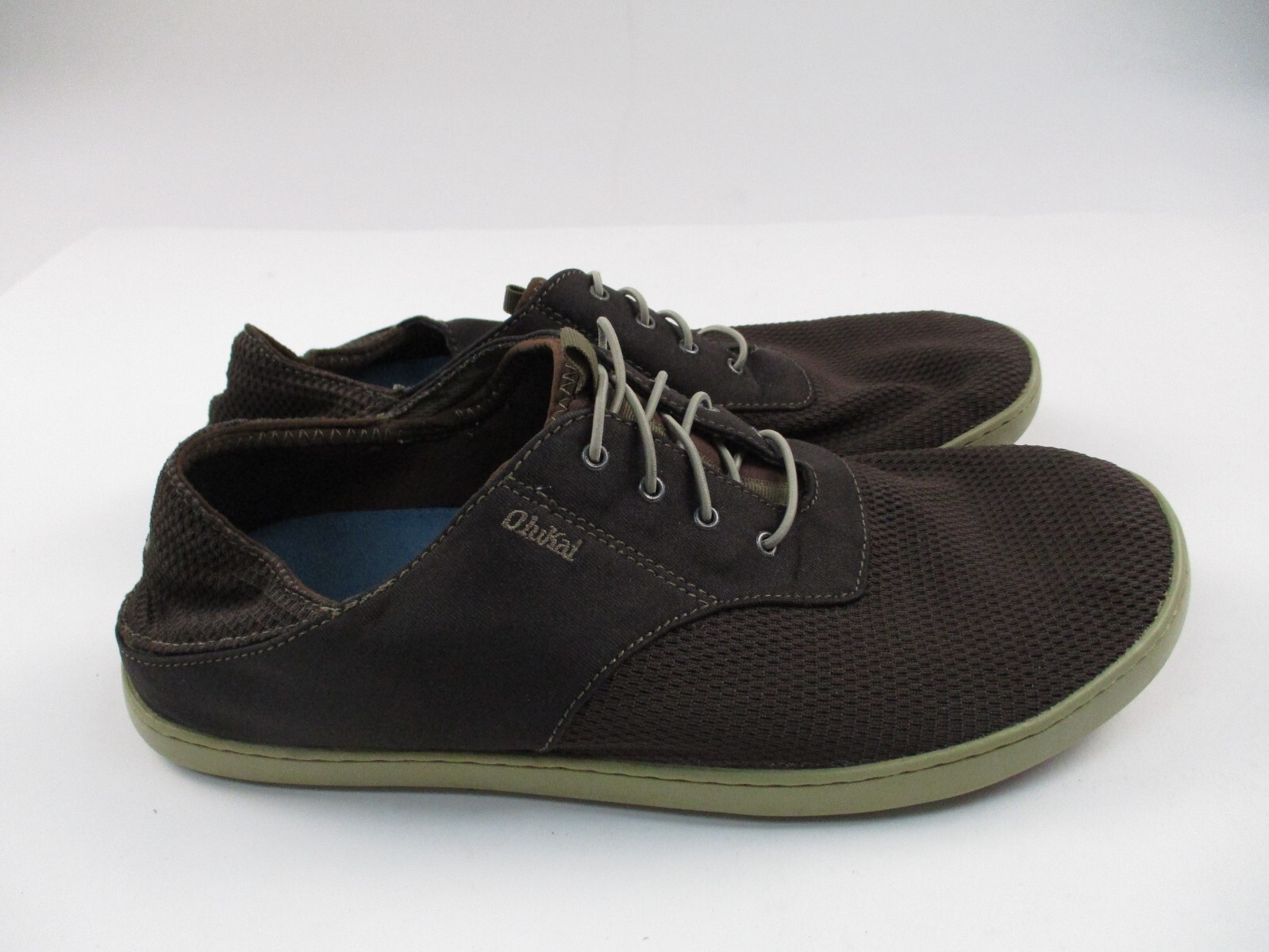 OluKai Men’s Nohea Moku Boat Shoes Mens 11 Brown Low Top Lace Up