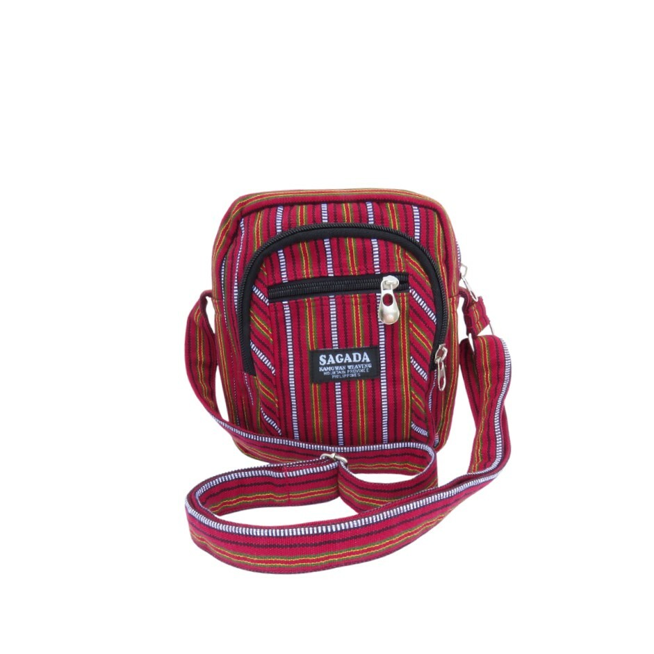 Sagada Kamowan Weaving – Dark Red Bina Handwoven Sling Bag