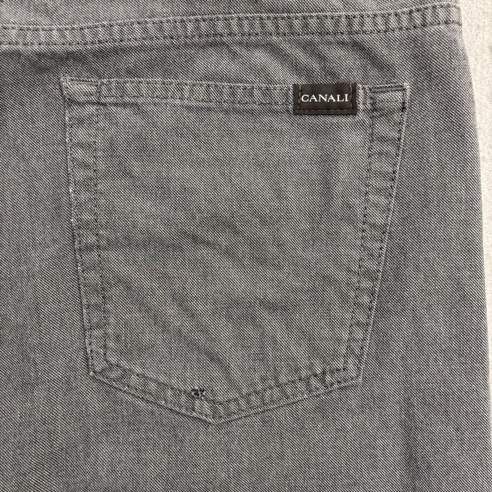 Canali Pants Mens Size 37×29 (56) Gray Cotton Luxury Made In Italy Casual