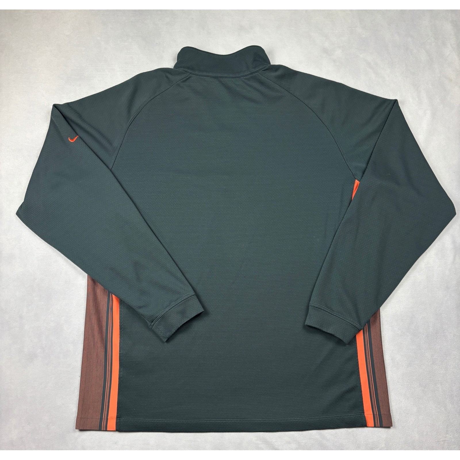 Nike Golf Mens XL Fit Dry Quarter Zip Pullover Charcoal Grey Orange 319683-068