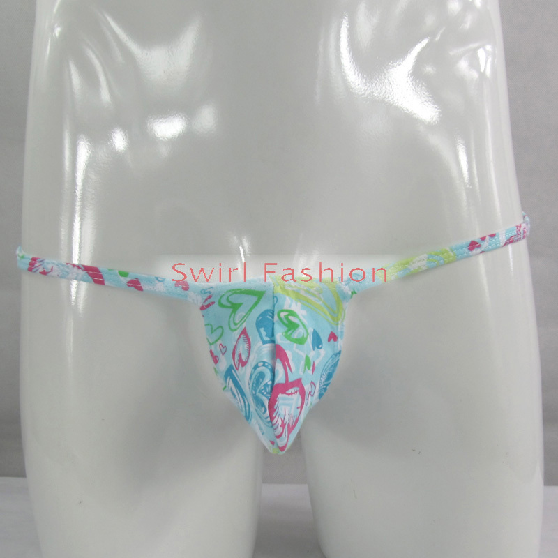 K403 CP String Thong Grape Smugglers Contoured Pouch Cotton Polka Dots