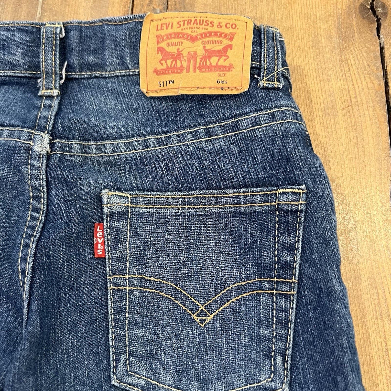 Boys Children’s Levi’s 511 Jeans Slim Fit 6 Regular Denim Zip Adjustable Waist