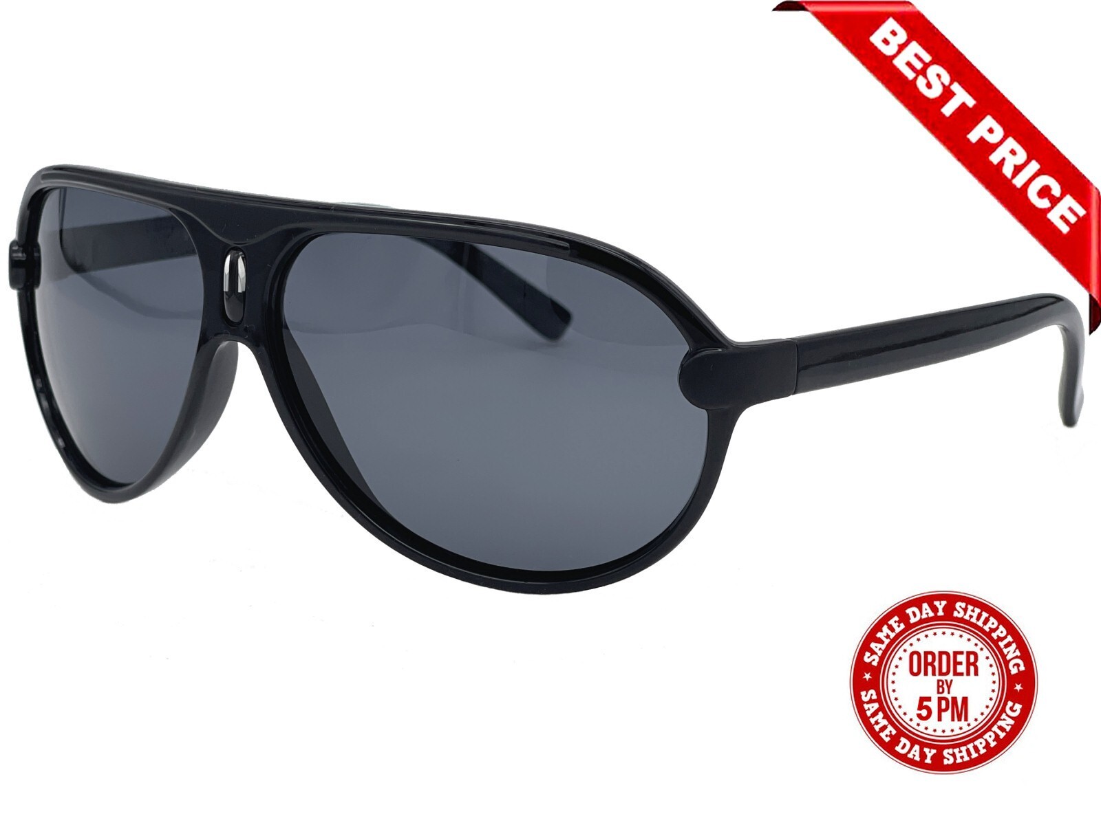 Retro 80s Fashion Polarized Vintage Black/Demi Pilot Men Women Sunglasses CRR
