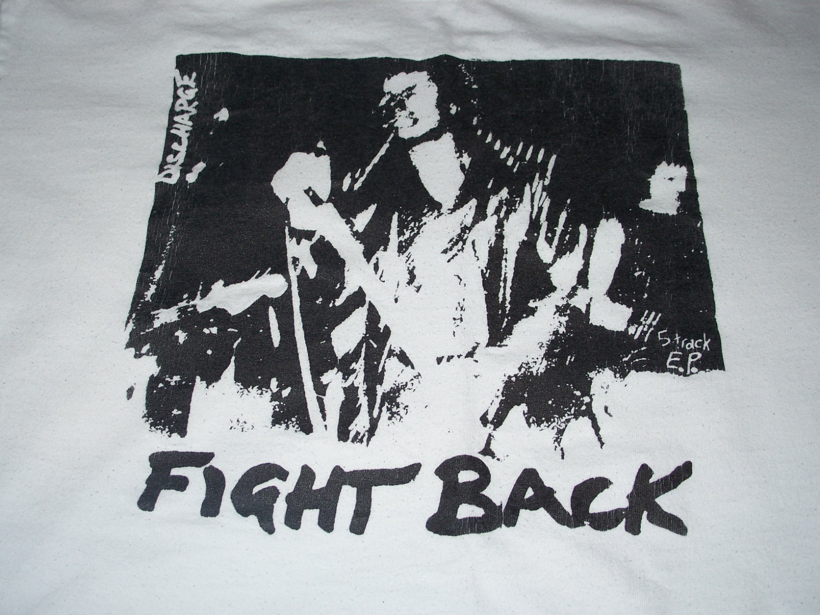 DISCHARGE Fight Back T-SHIRT L GBH Exploited Chaos UK Poison Idea Misfits KBD