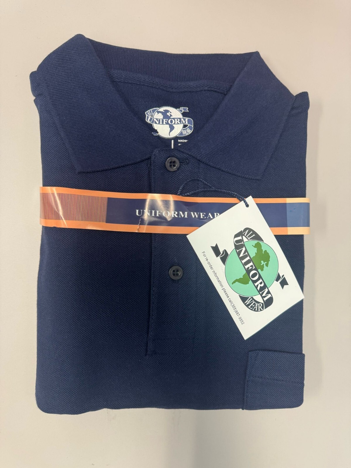 Men’s Pique Polo Shirt With Left Chest Pocket, Navy