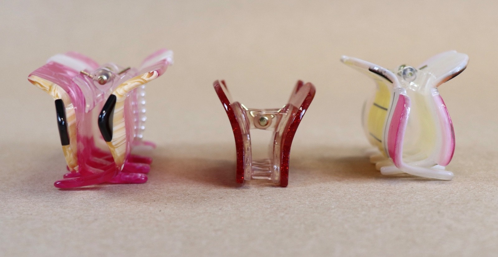3 Piper K Claw Hair Clips School College Life Pencil Apple Large Small