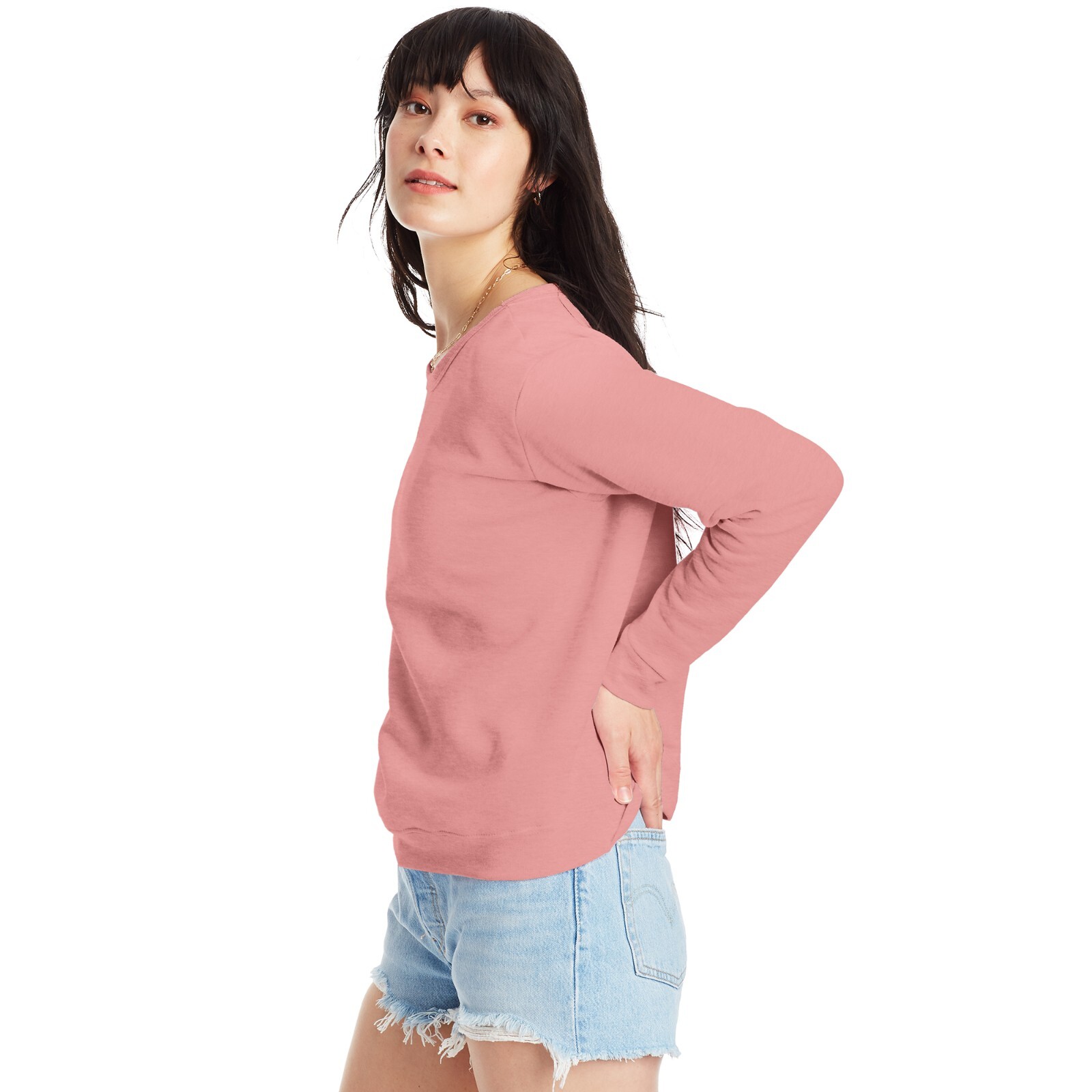 Hanes Women’s Sweatshirt Crew Neck EcoSmart Recycled Cotton-Blend Fleece S-2XL