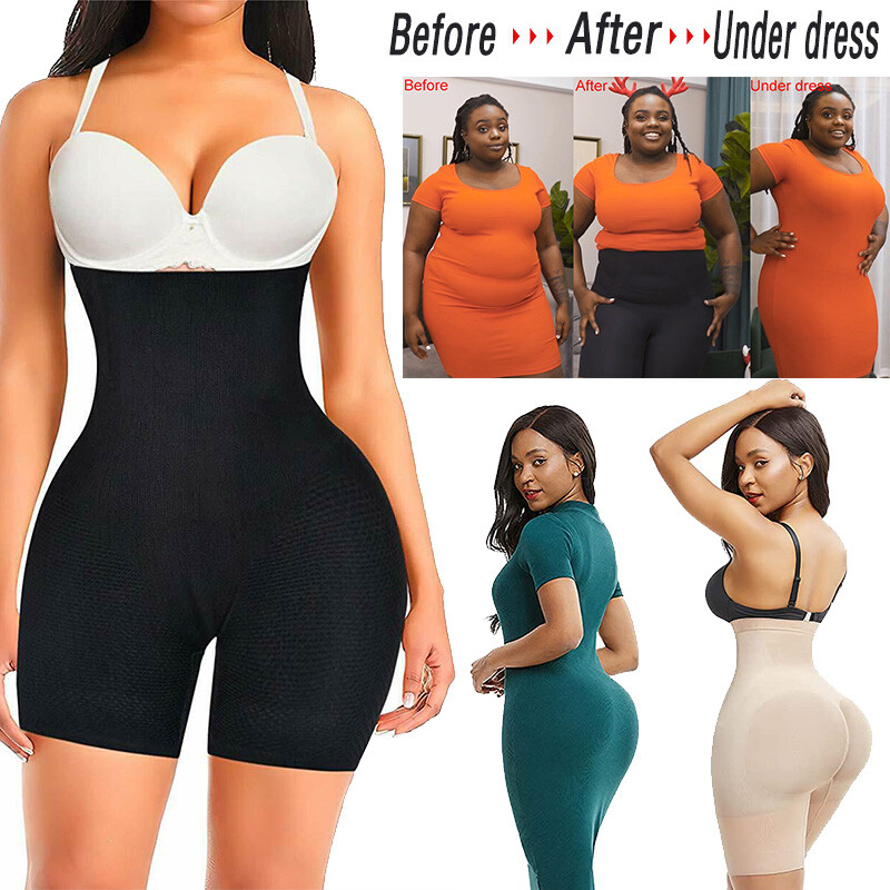 SHAPERMINT High Waisted Body Shaper Shorts Shapewear Tummy Control for Women
