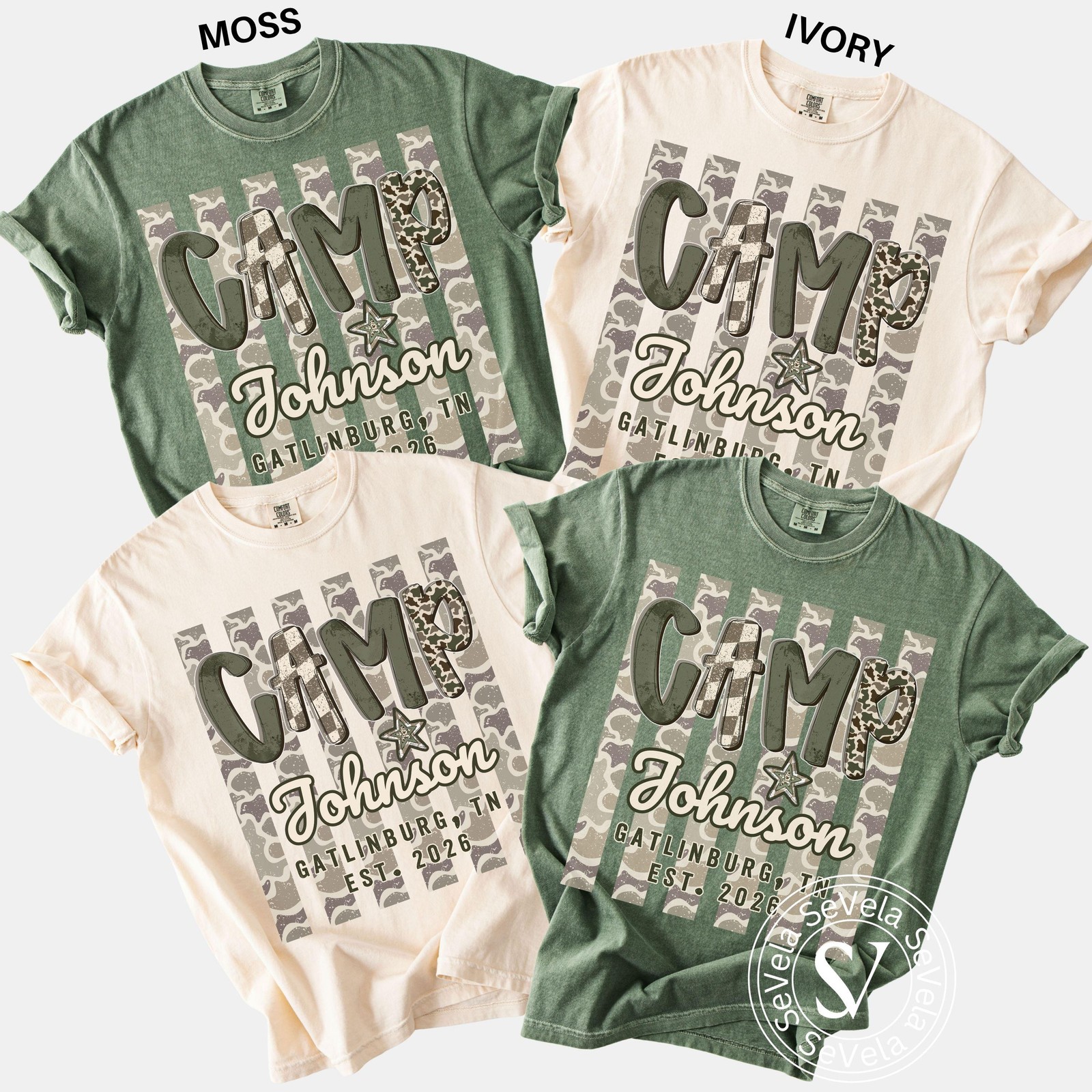 Custom Family Camping Shirt Matching Camo Camp Tshirt Adventure Tee