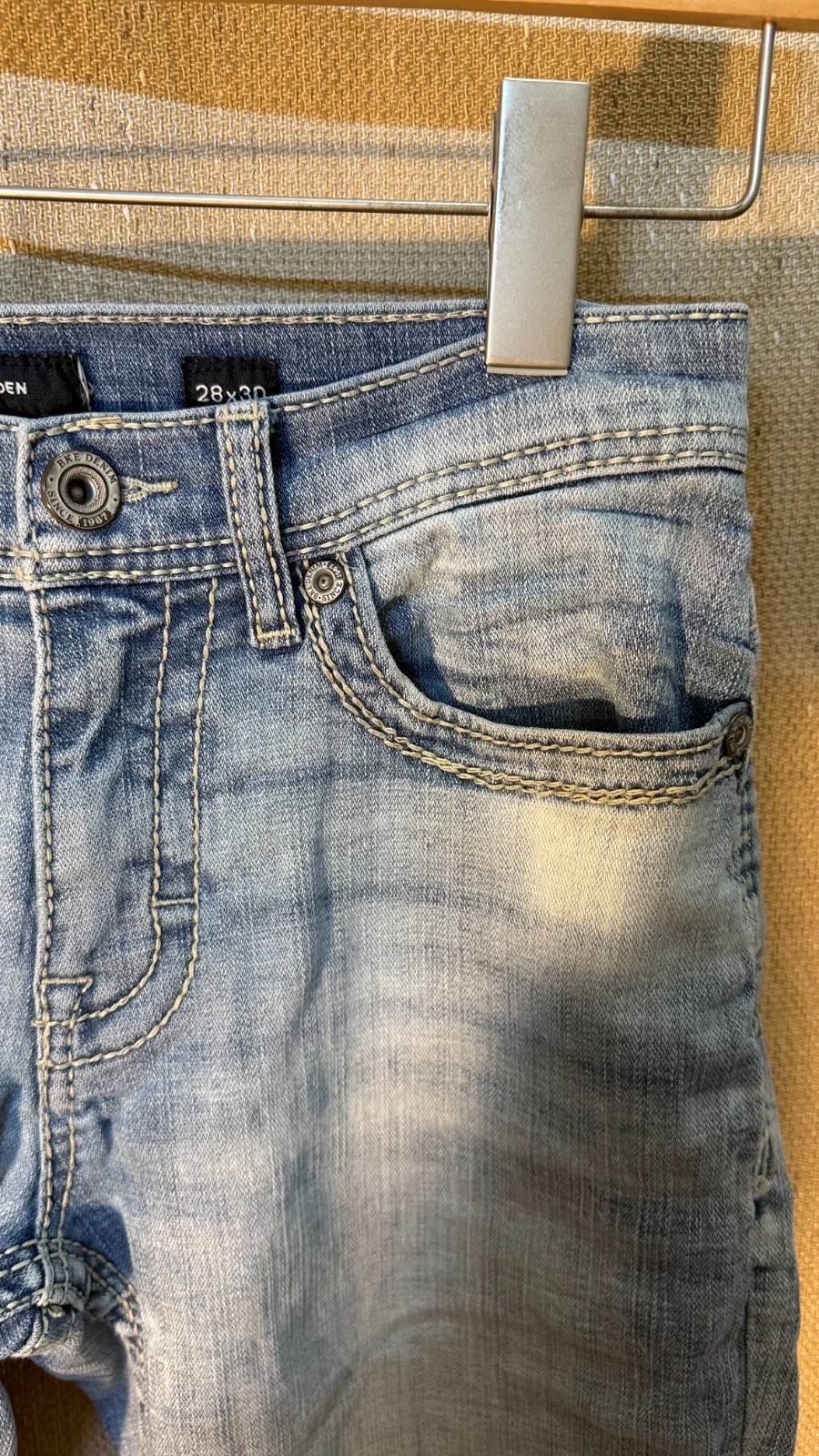 BKE Aiden Jeans Mens 28×30 Light Wash Straight Relaxed Denim Pants