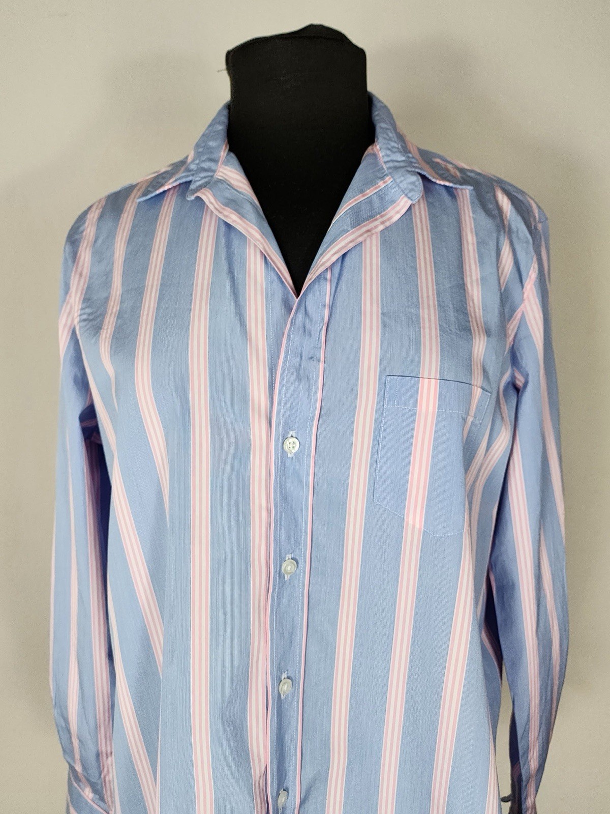 Frank & Eileen Eileen Blue Pink Stripe Italian Cotton Button Shirt Women’s S