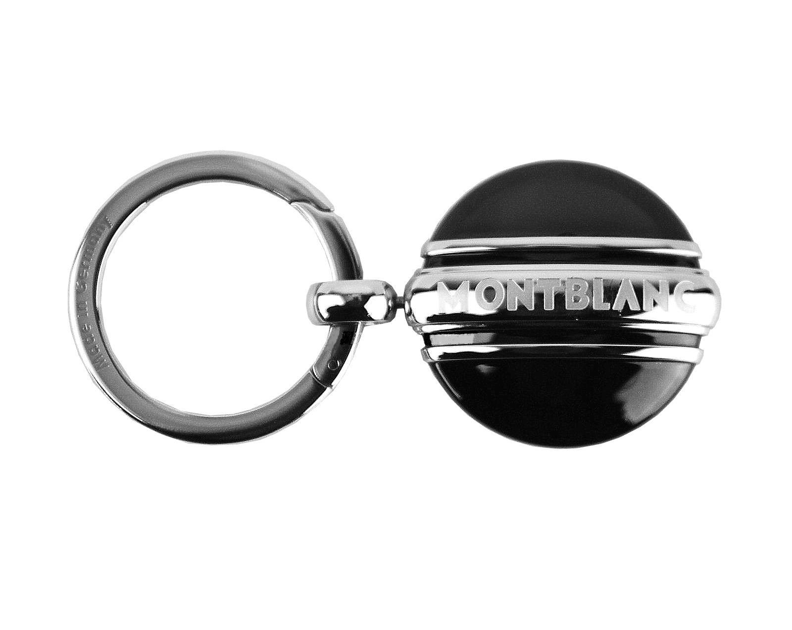 MONTBLANC MEISTERSTUCK PLATINUM PLTD & ONYX KEY RING BLACK 102983 NEW GERMANY