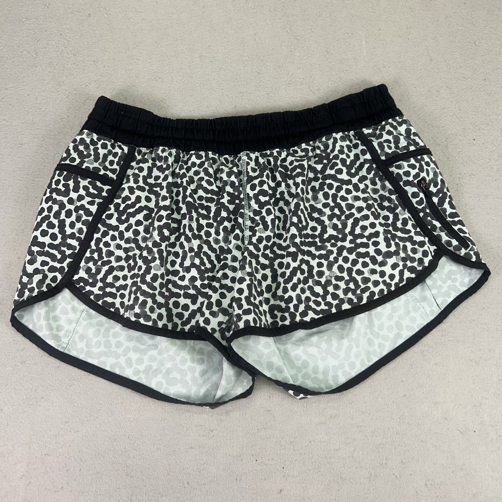 Lululemon Tracker Short III Sz 10 Ace Spot Tranquil Blue Black 4” Run Gym Yoga