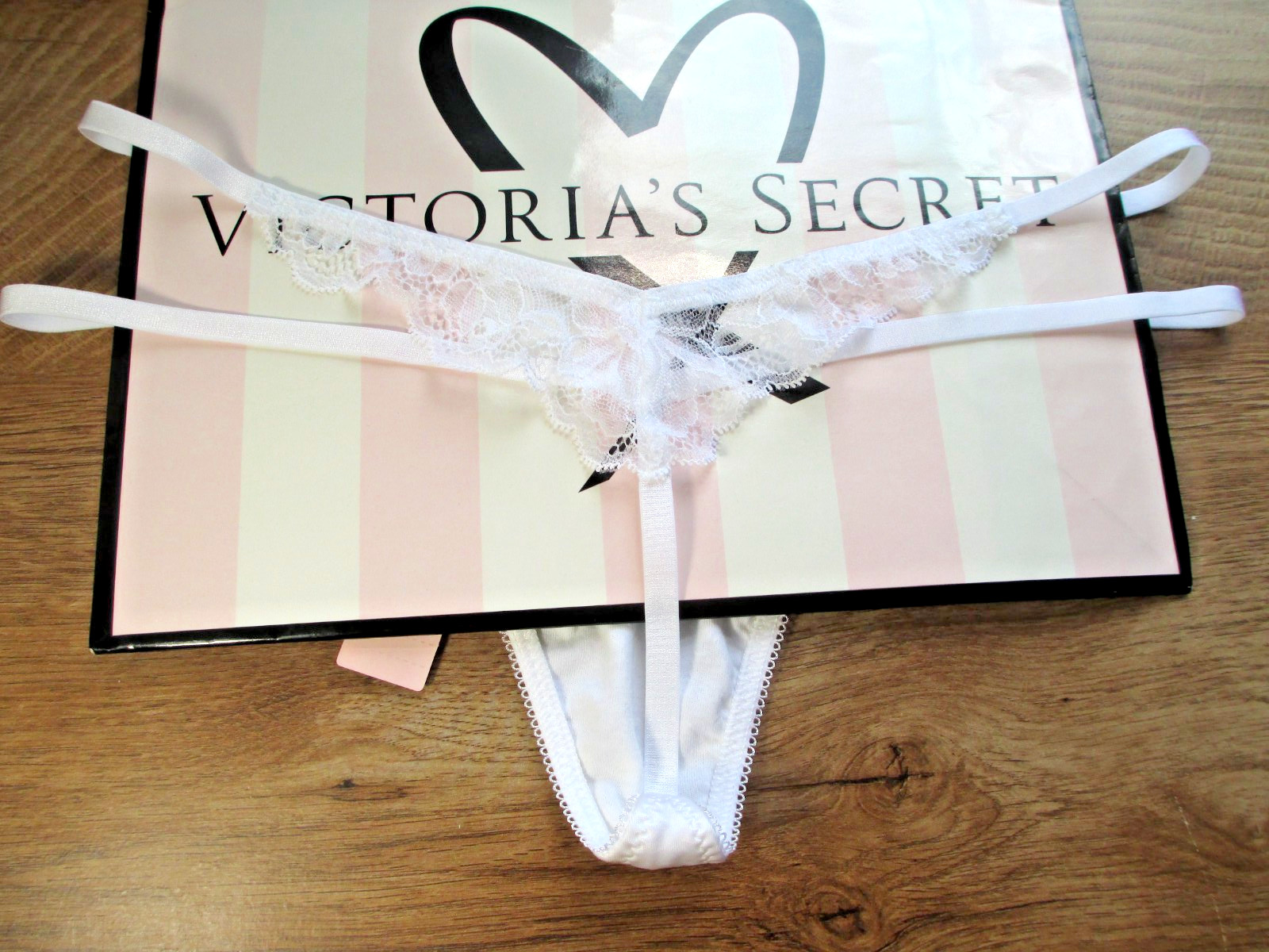 VICTORIA’S SECRET VERY SEXY V-String Thong Panty S M L XL White Cutout Strappy