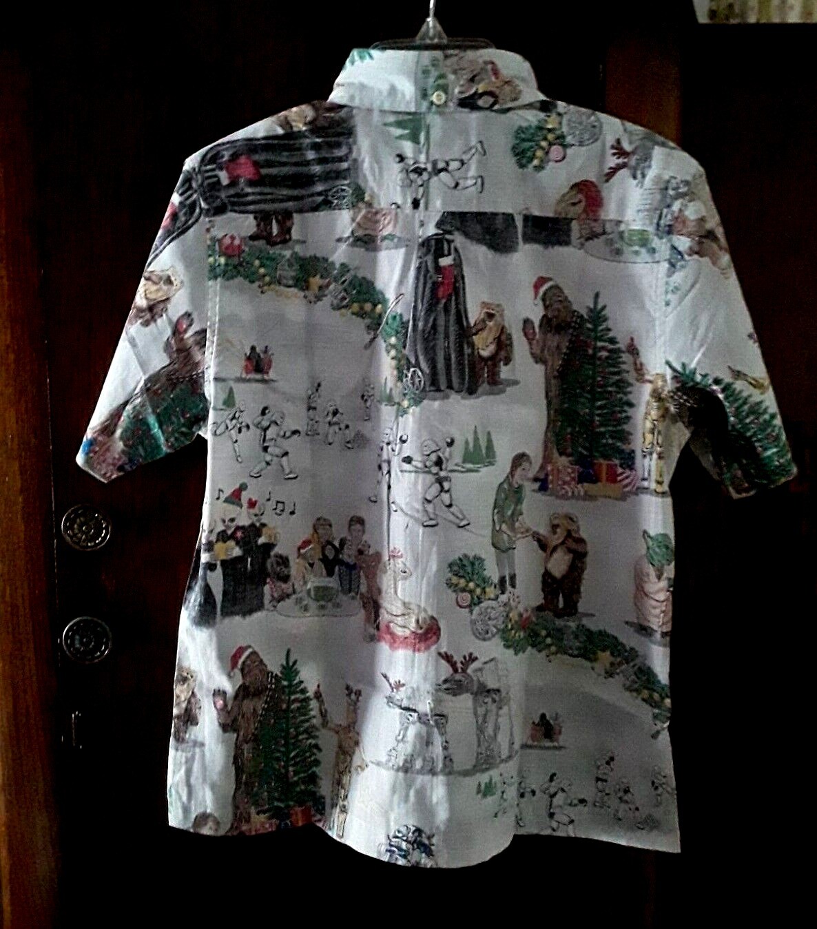 Reyn Spooner Boy’s A STAR WARS SITHMAS Christmas Glacier FB Large Shirt