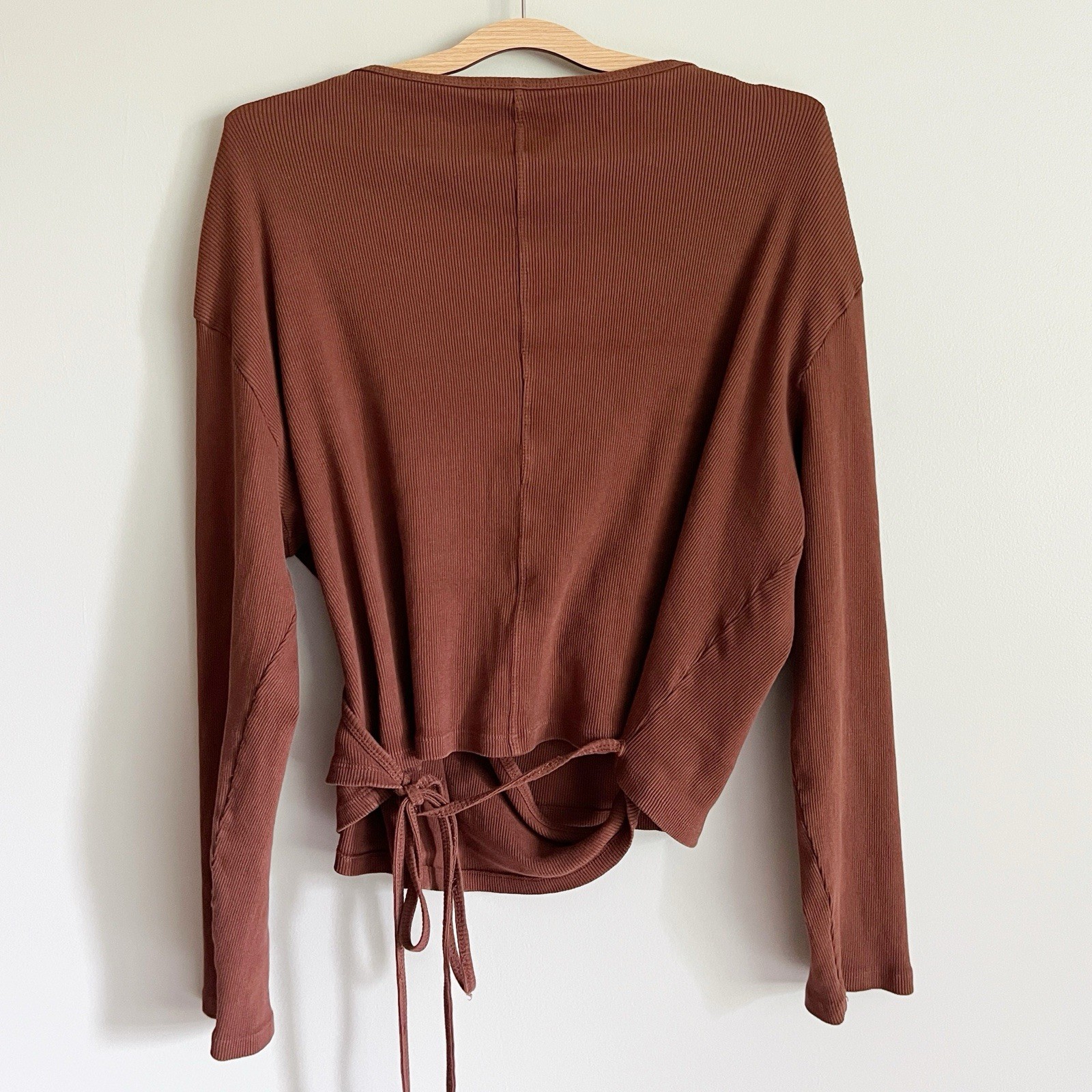 Big Bud Press Size 3X Wrap Top Many Colors Brown Ribbed 100% Cotton Long Sleeve
