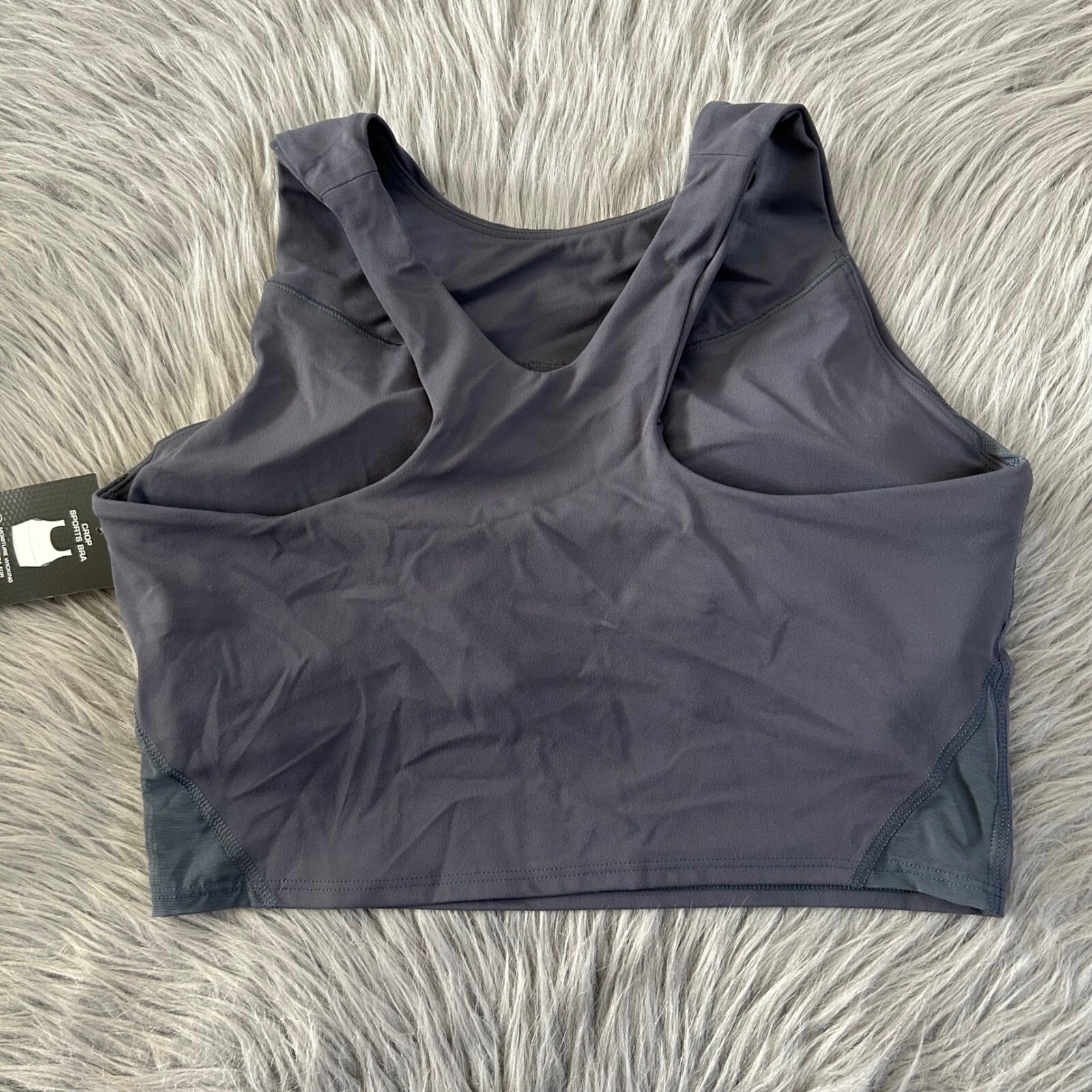 Avia Wireless Crop Sports Bra Women’s Size Large (D-DD) Gray Moisture Wicking