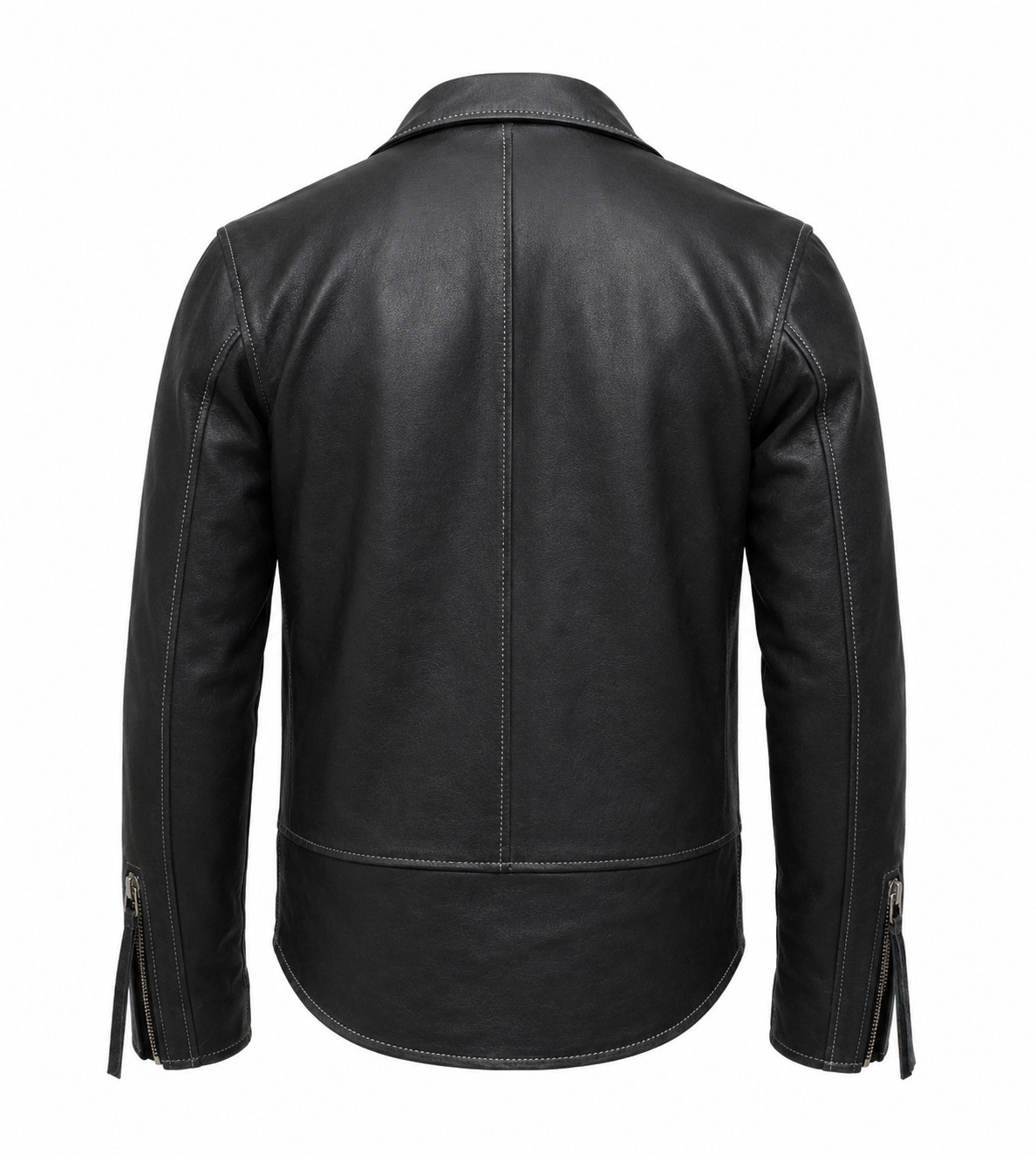 Men’s Genuine Leather Double Rider Jacket Classic Brando Motorcycle Biker Coat