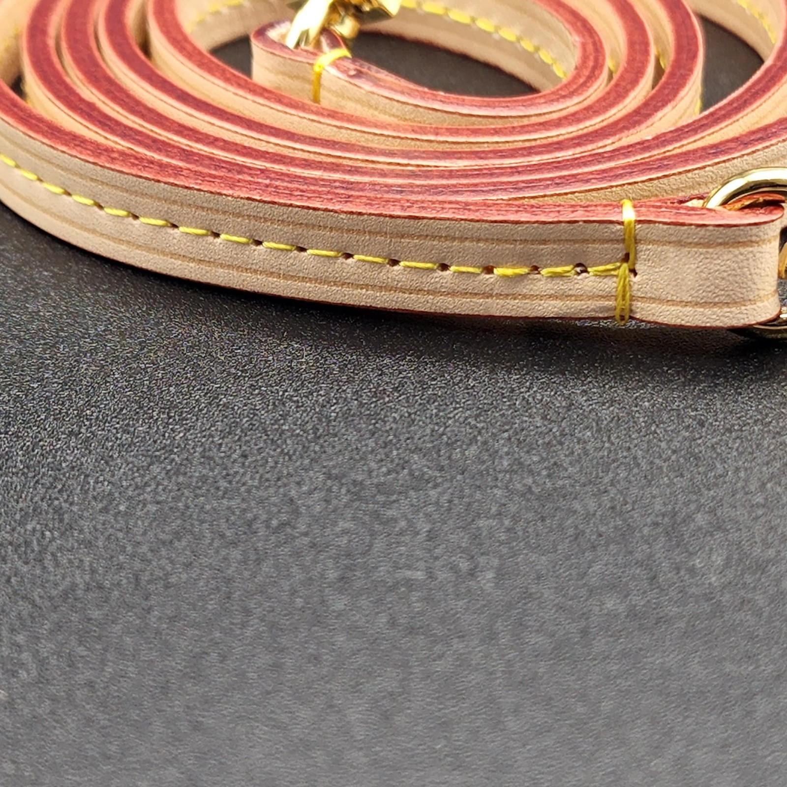 110cm Real Vachetta Lether FIXED SIZE Shoulder Strap For Pochette Mini Fav Cro..