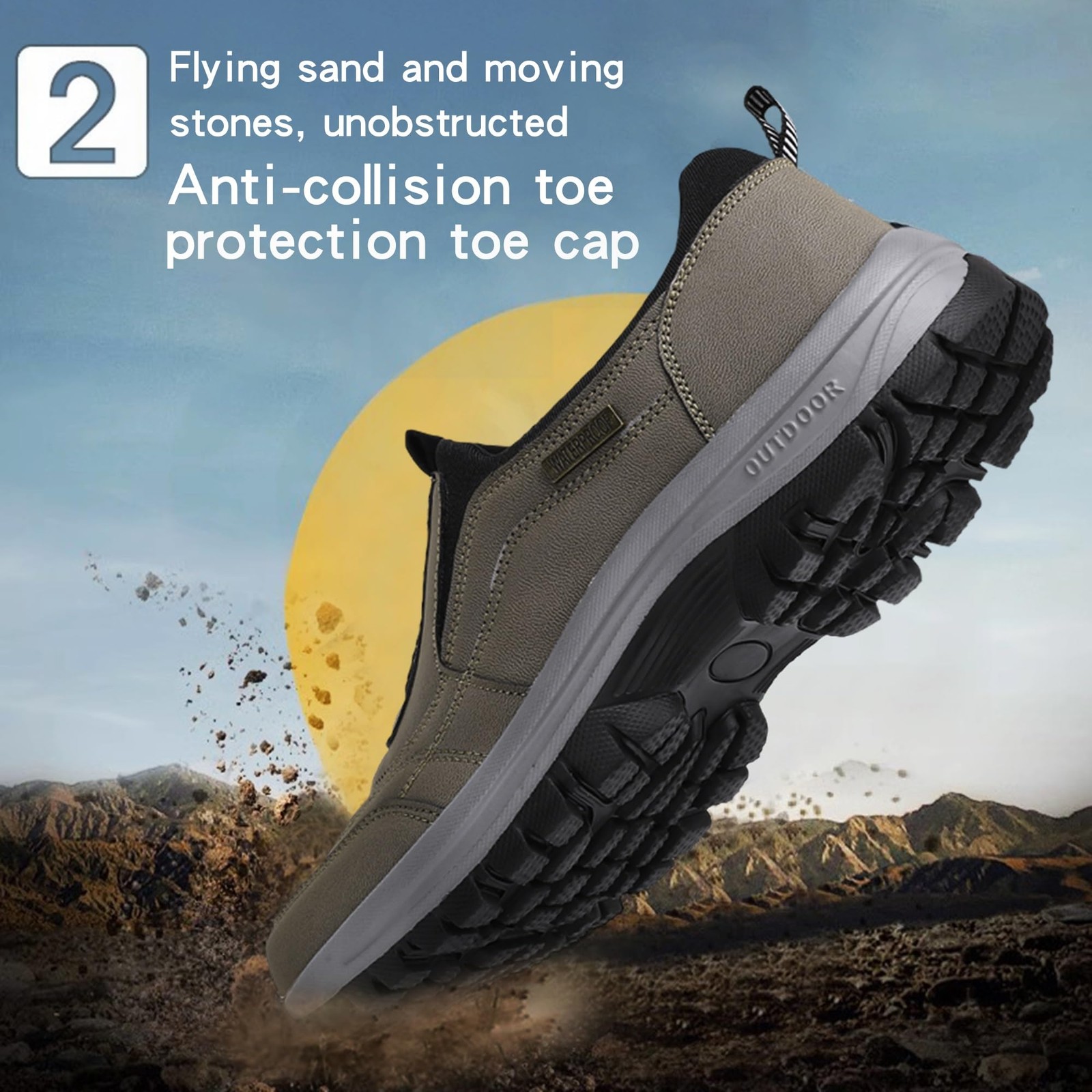 Men’s Slip-On Walking SneakersHiking Orthopedic Slip-On Wide Trail Shoes