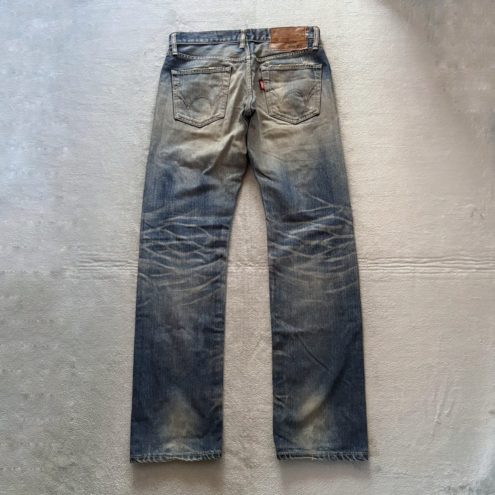 EDWIN 413XV Distressed Denim Jeans Men’s Size 29 Made in Japan Vintage Fade