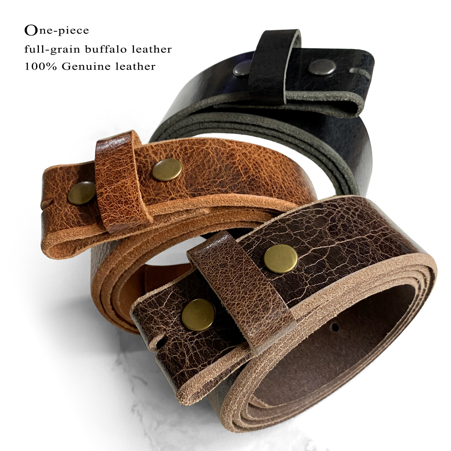 VINTAGE DISTRESS GENUINE BUFFALO CASUAL LEATHER BELT STRAP 1-1/2″ WIDE