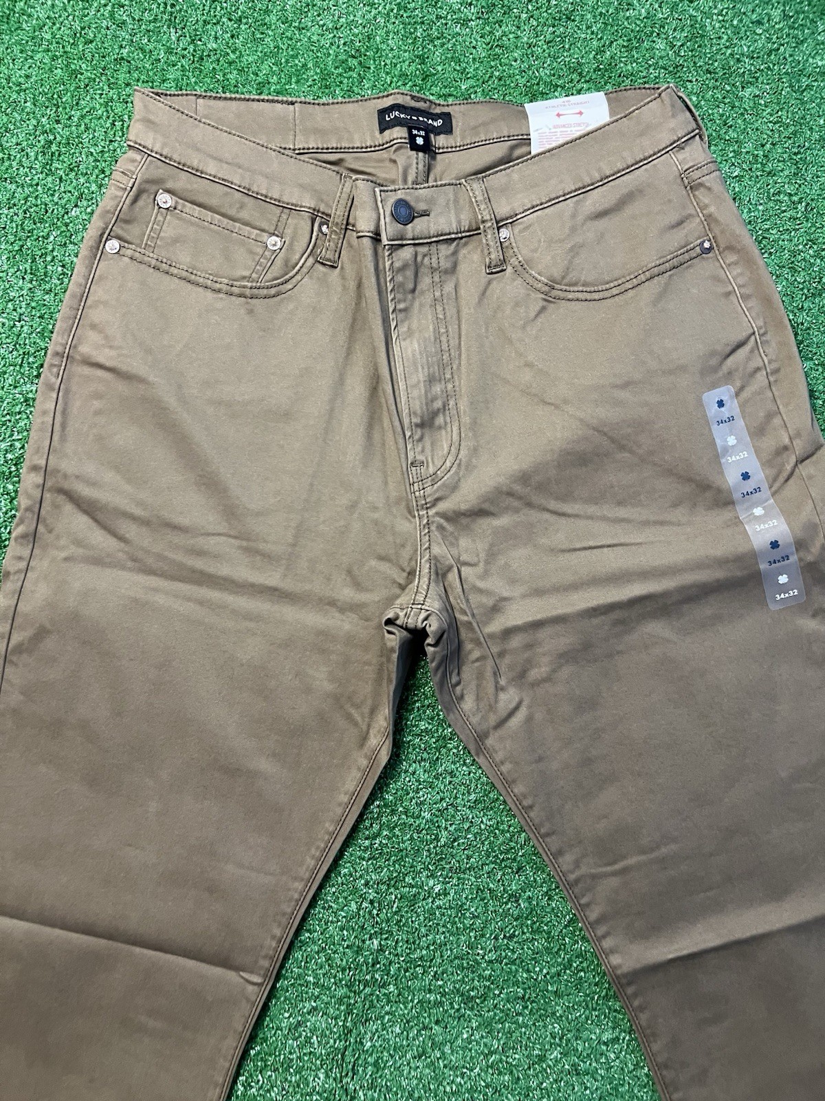 Lucky Brand Jeans Pants Mens 34×32 410 Athletic Straight Stretch Brown – NEW $99
