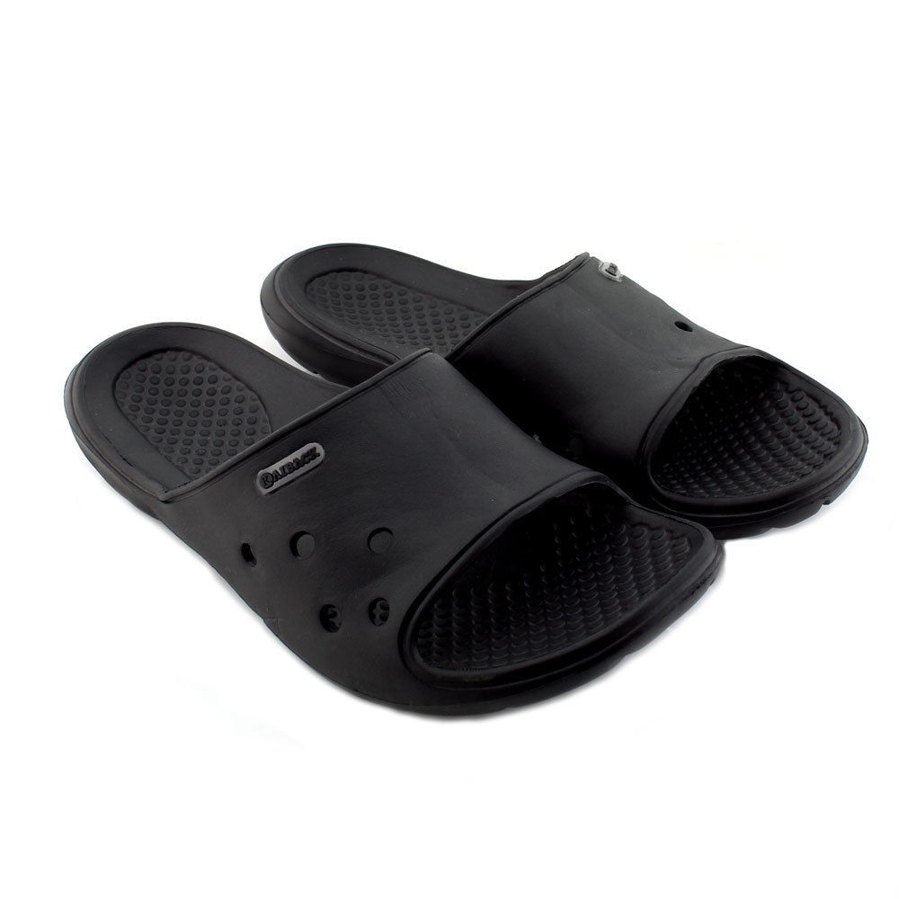 Men’s Kaiback Poolside Slide Shower Shoe – Slip-Resistant Home Sandal – Black