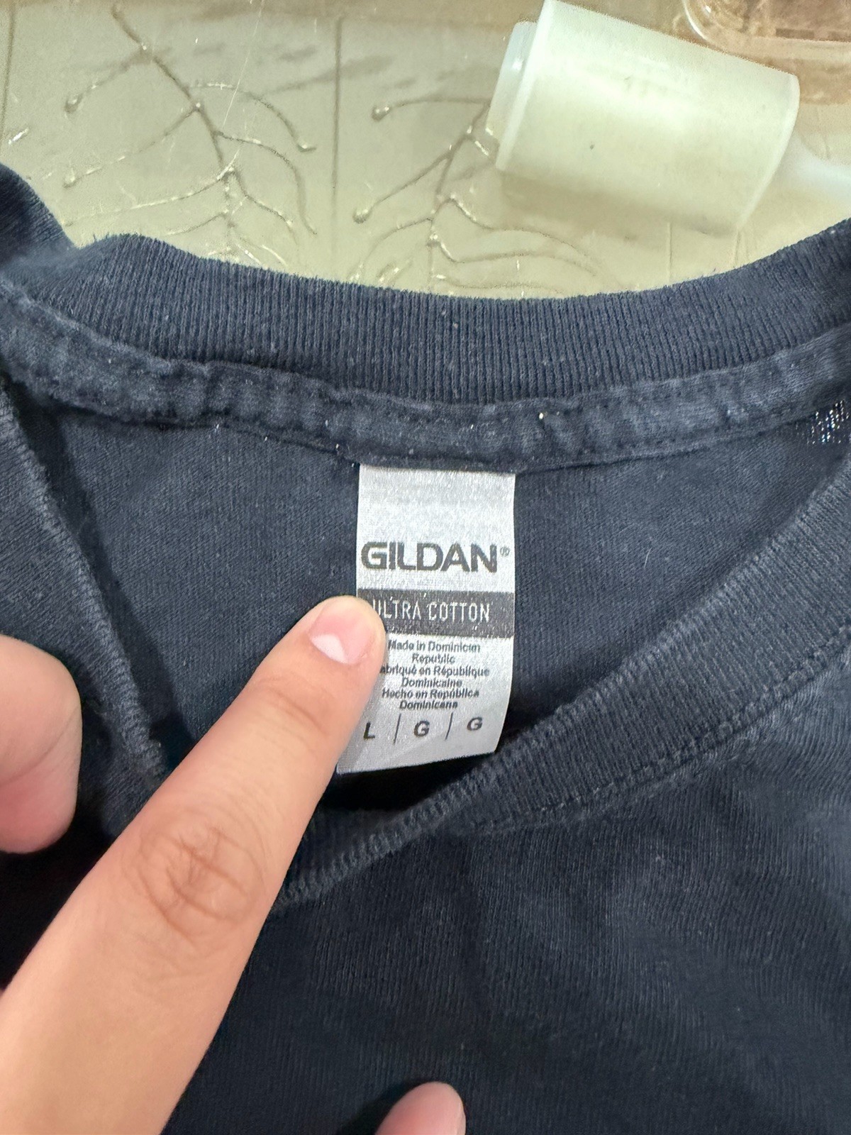 Gildan Ultra Cotton Men’s Black Bowling Graphic Crew Neck T-Shirt Size L