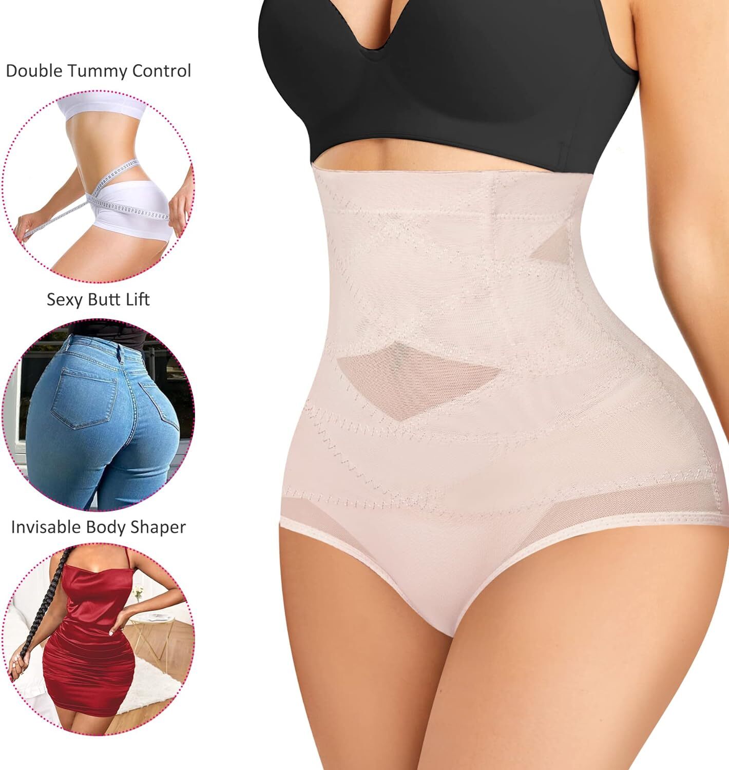 Women Tummy Control High Waist Trainer Body Shaper Underwear Firm Girdle Panties