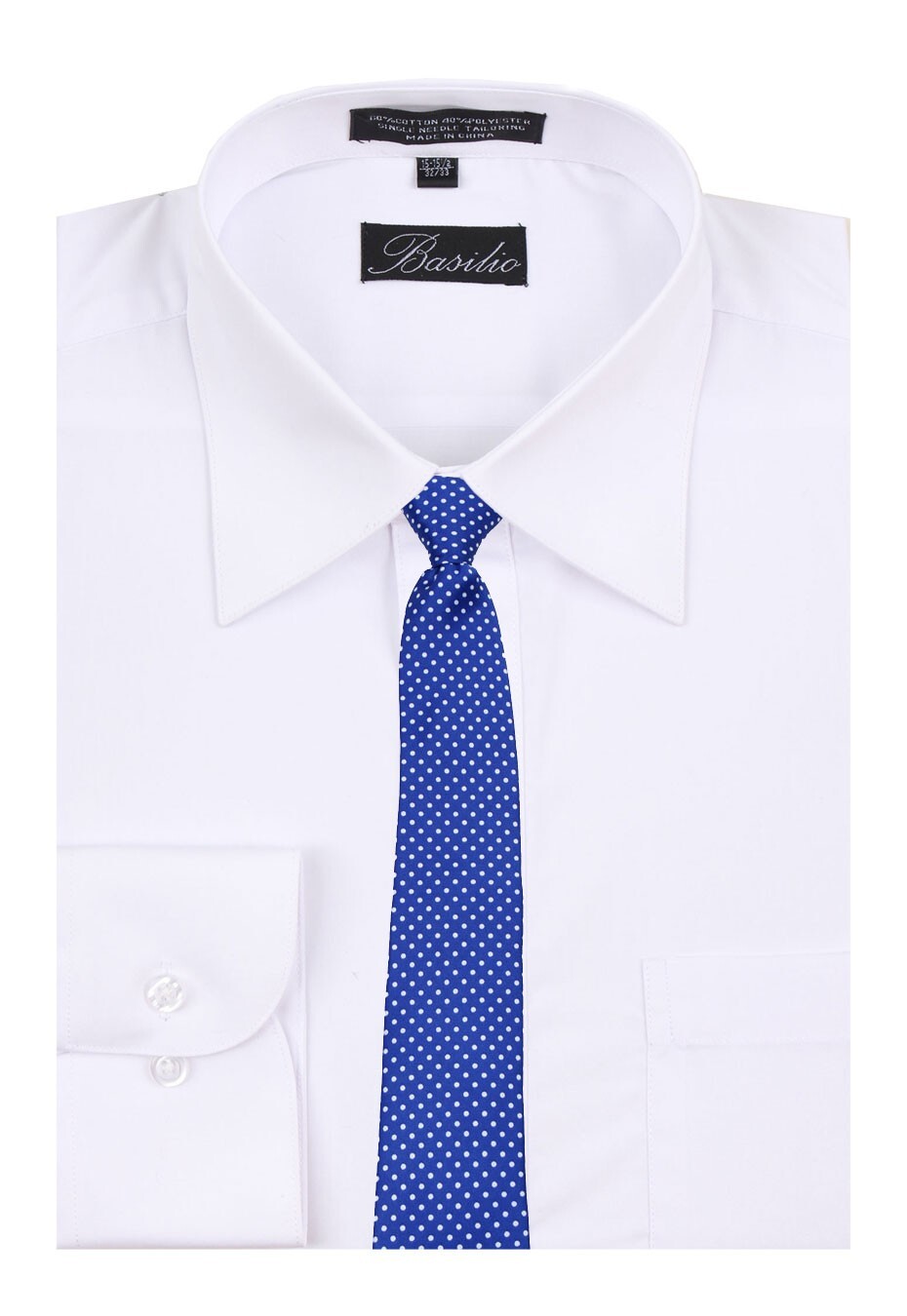 Men’s XL Extra Long Royal Blue and White Dot Necktie Business Weddings Casual
