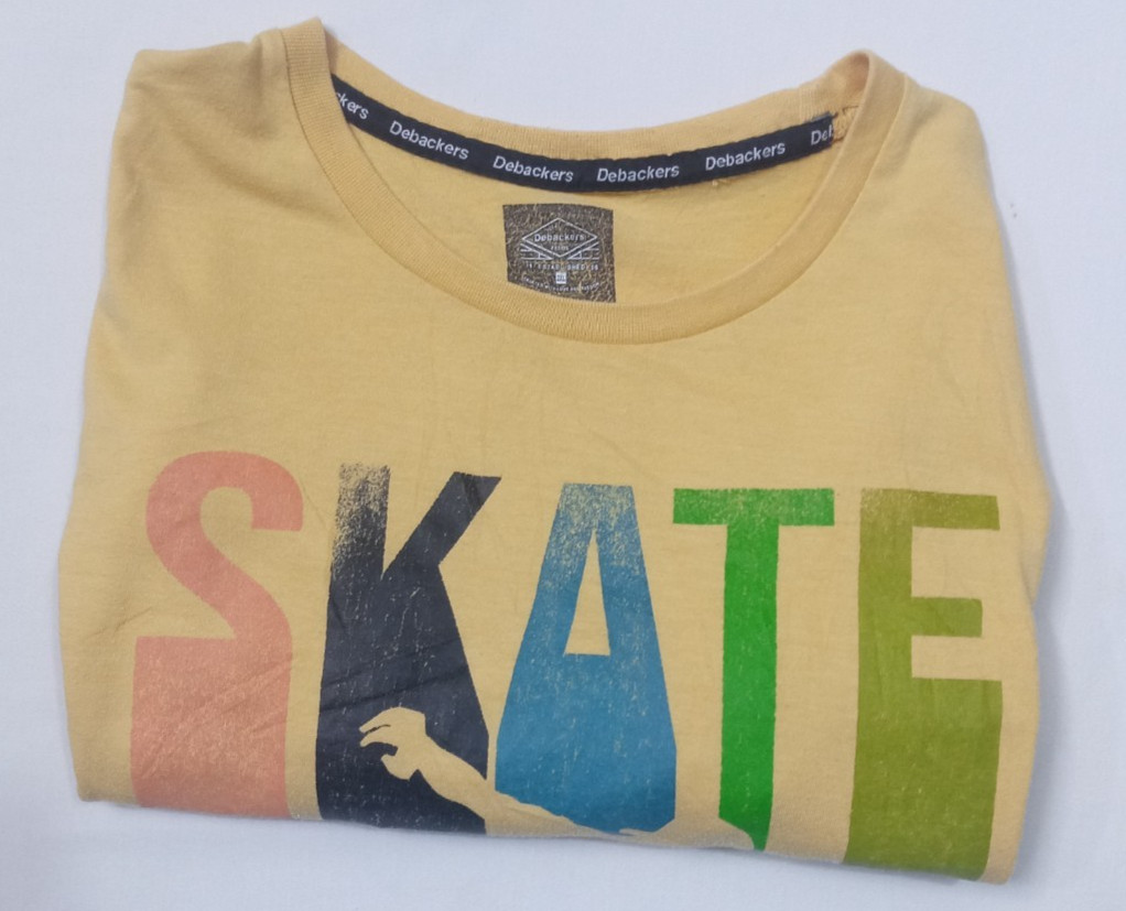 Debackers SKATE Graphic T-Shirt Men’s 2XL Beige Vintage 90s Style Skater Tee