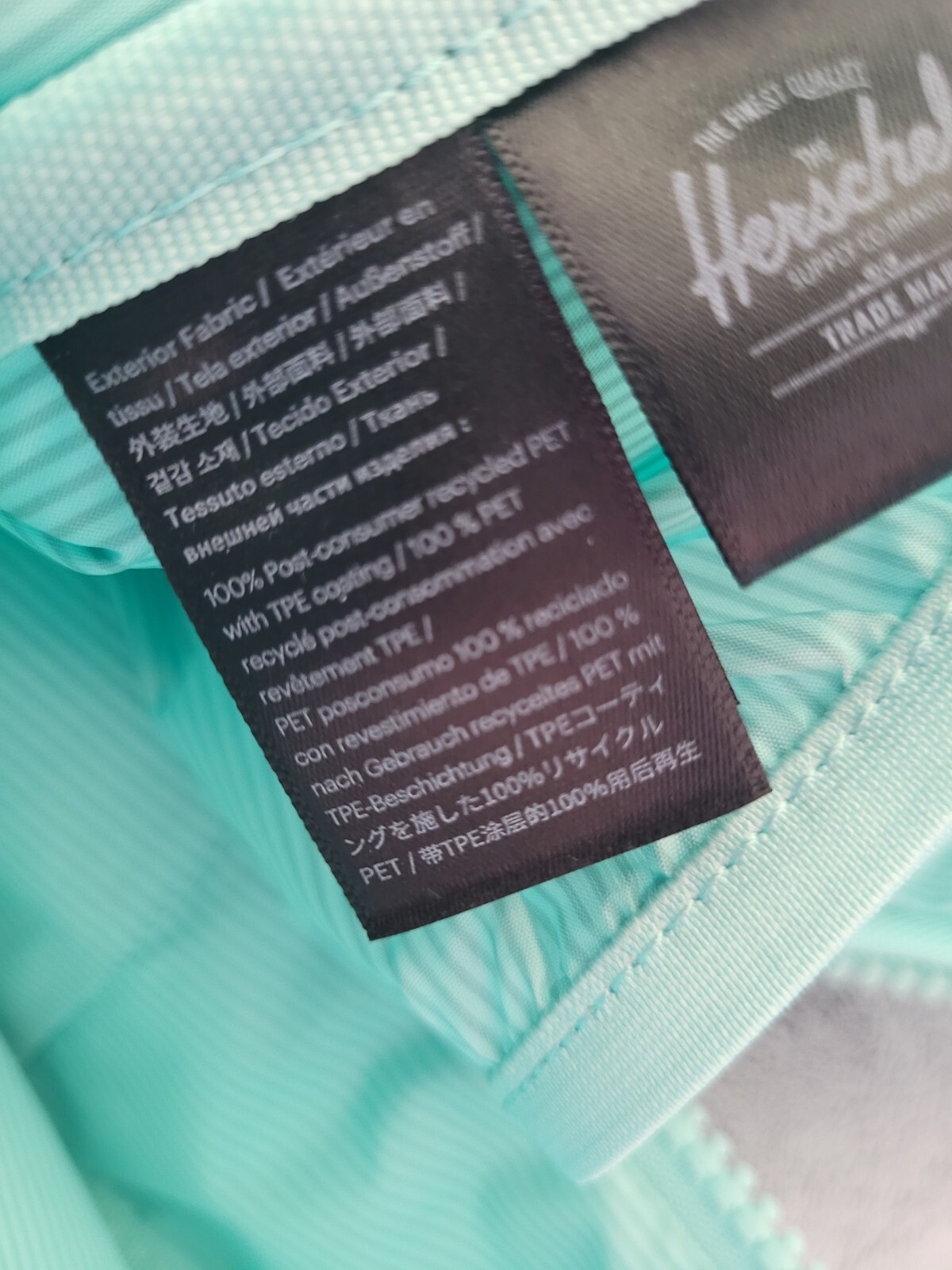 Herschel Supply Co Miller Backpack Aqua Green Padded Shoulder Straps Durable