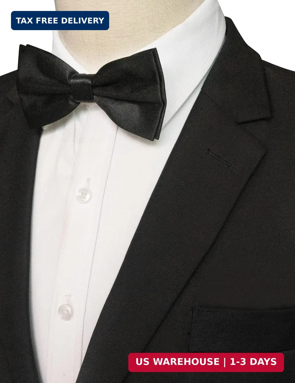 JEMYGINS Solid Color Pre-tied Bow Tie Adjustable Bowtie for Men