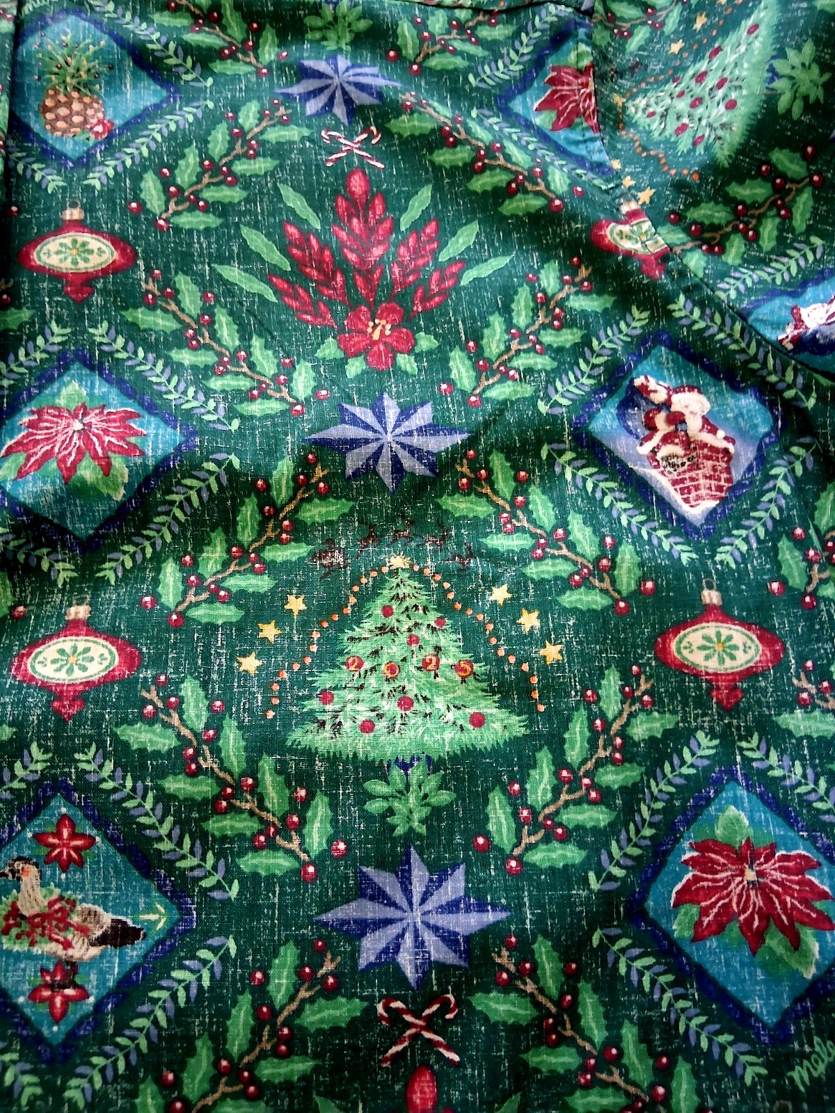 Reyn Spooner Men’s HAWAIIAN CHRISTMAS 2025″ PULLOVER Classic Fit Evergreen Shirt