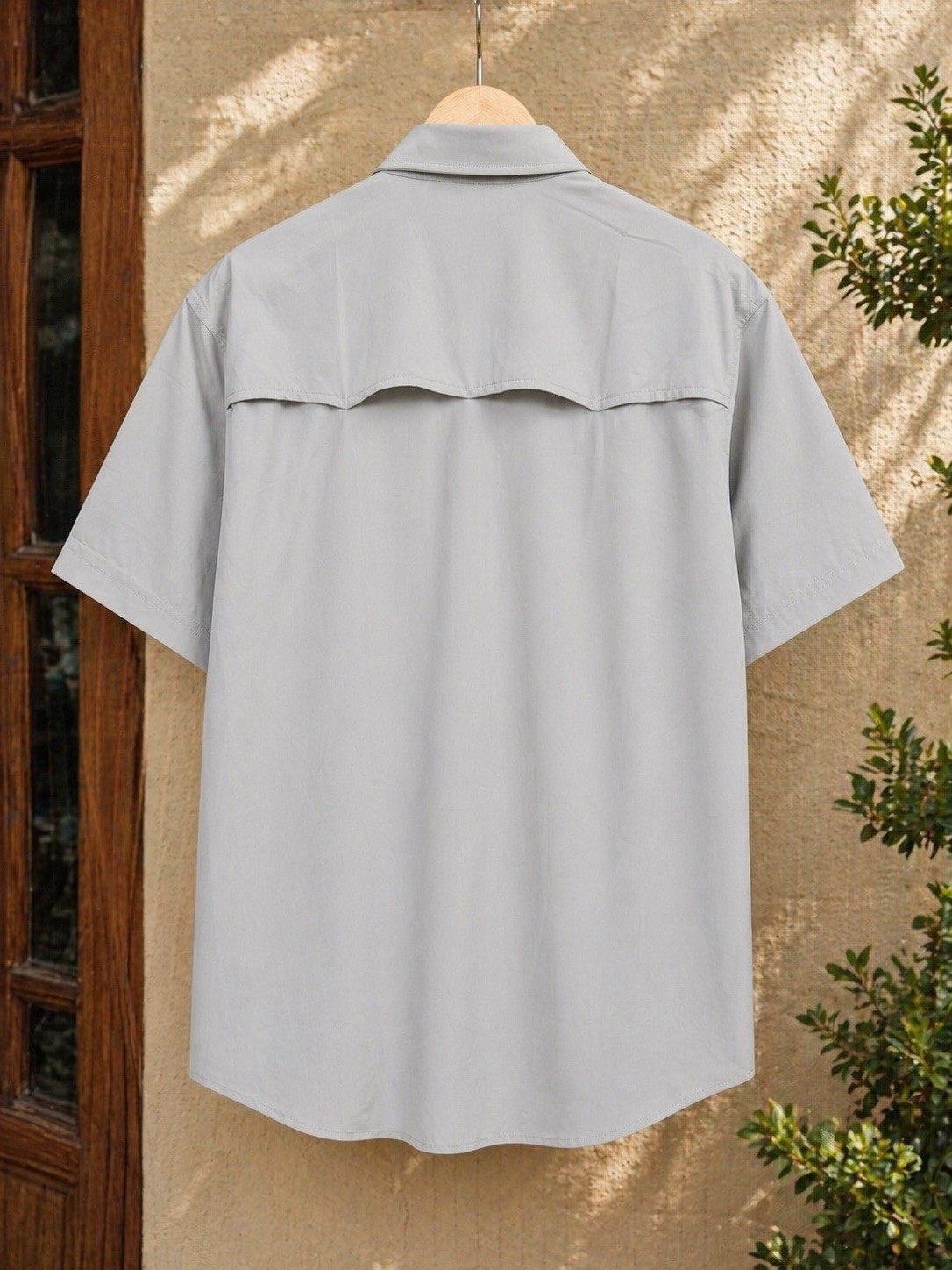 Poncho Short Sleeve Shirt The Grey Fox Mens Size Medium Slim Fit Button Up