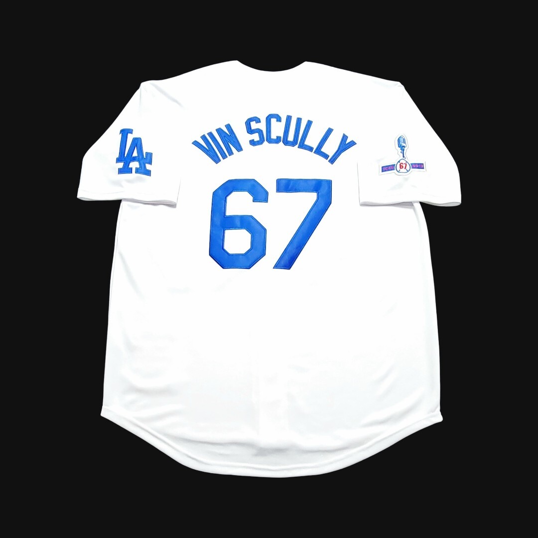 Vince Scully LA Dodgers Jersey VIN & 1950-2016 Sleeve Patch! NEW With Tags SALE!