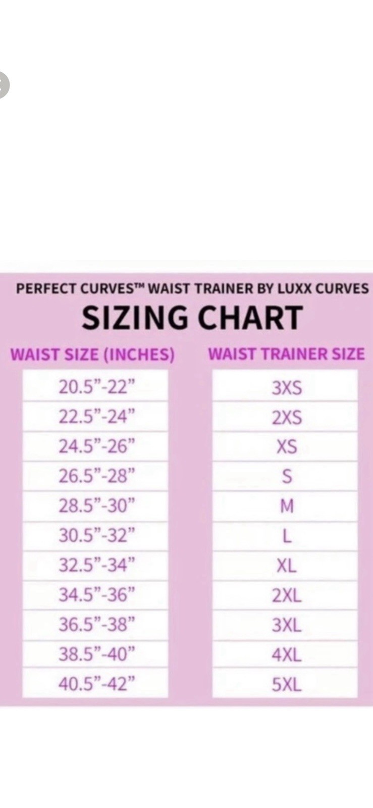 New In Package Luxx Curves Black Waist Trainer, Size 2XL, Medium Torso