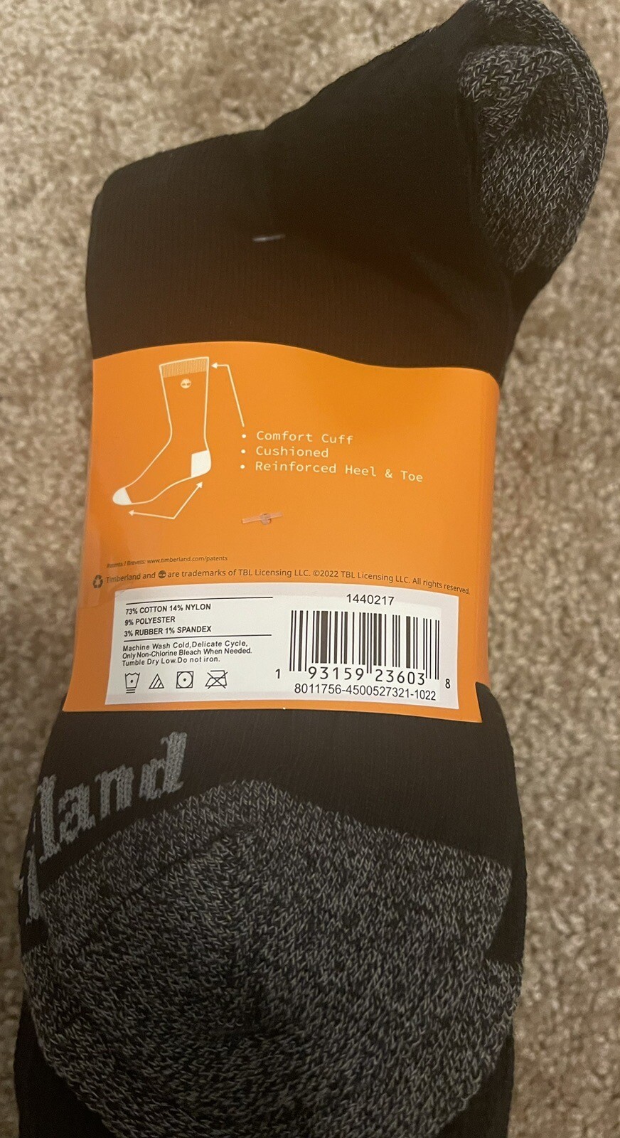 Timberland Men’s 6 Pack Cushioned Crew Socks, Size 6-12 FREE SHIPPING