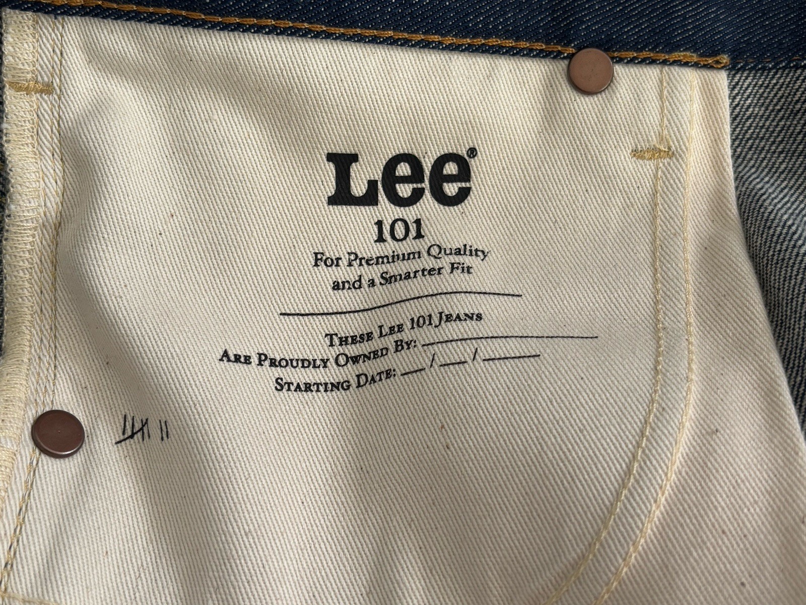 LEE Jeans 101 Japan Sanforized Selvedge Denim Made in Italy Men’s Size 36×32
